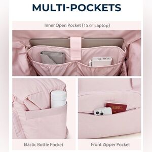 BAGSMART 33-42L Weekender Carryon Duffle Pink